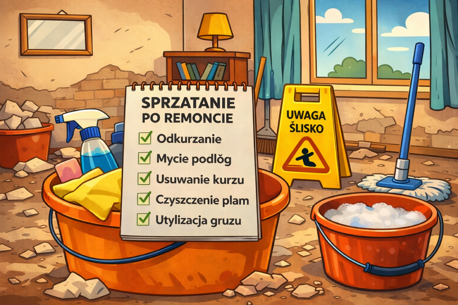 Sprzątanie po remoncie — usuwanie pyłu budowlanego